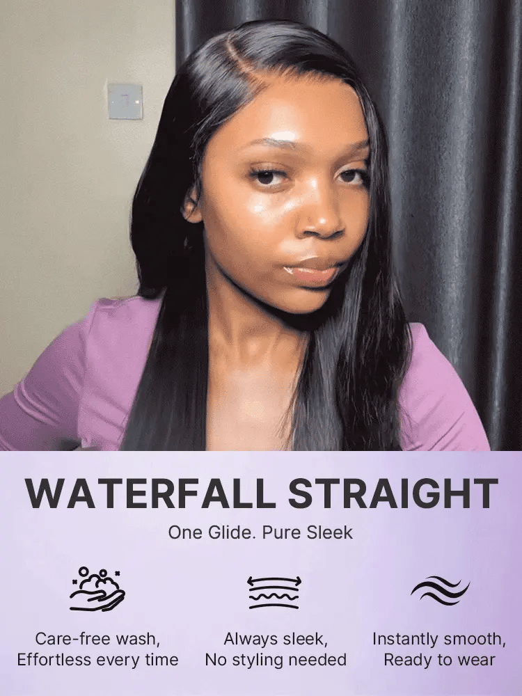 Luvme All-Day Comfort™ bone straight HD lace wig with baby hair, 180%/250% density, pre-cut 7x6 closure, glueless design