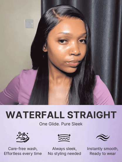 Luvme All-Day Comfort™ bone straight HD lace wig with baby hair, 180%/250% density, pre-cut 7x6 closure, glueless design