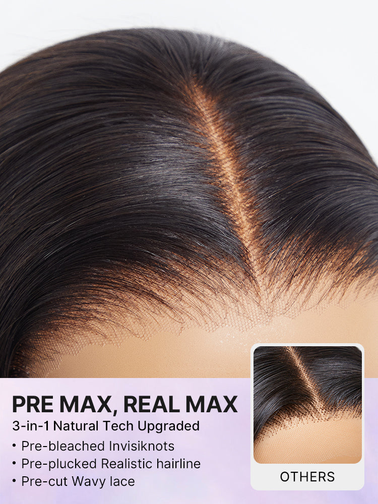 PreMax Wigs | Super Natural Hairline Silky Blunt Cut Bob Glueless 13x4 Frontal Lace Human Hair Short Wig Pre-Cut Lace-37
