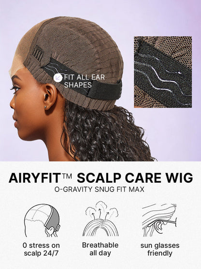Luvme Hair AiryFit™ Scalp Care Wig with silky straight middle part, glueless 5x5 lace closure, long pre-cut lace wig.
