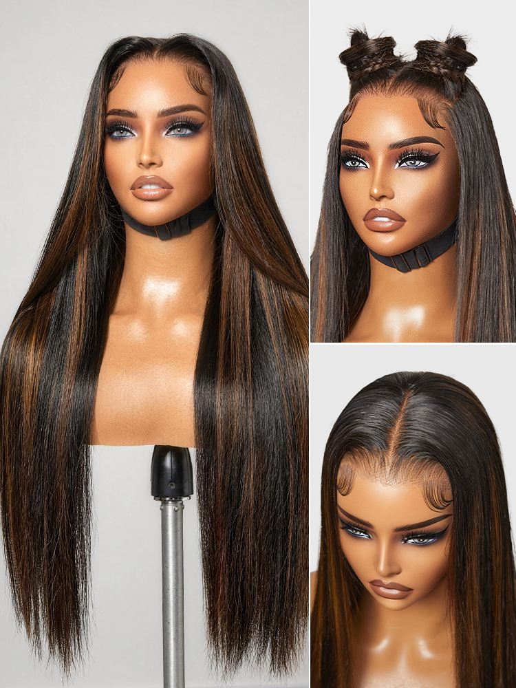PreMax Wigs | Super Natural Hairline Silky Straight Glueless 13x4 Frontal Lace Wig Human Hair Pre-Cut Lace-65