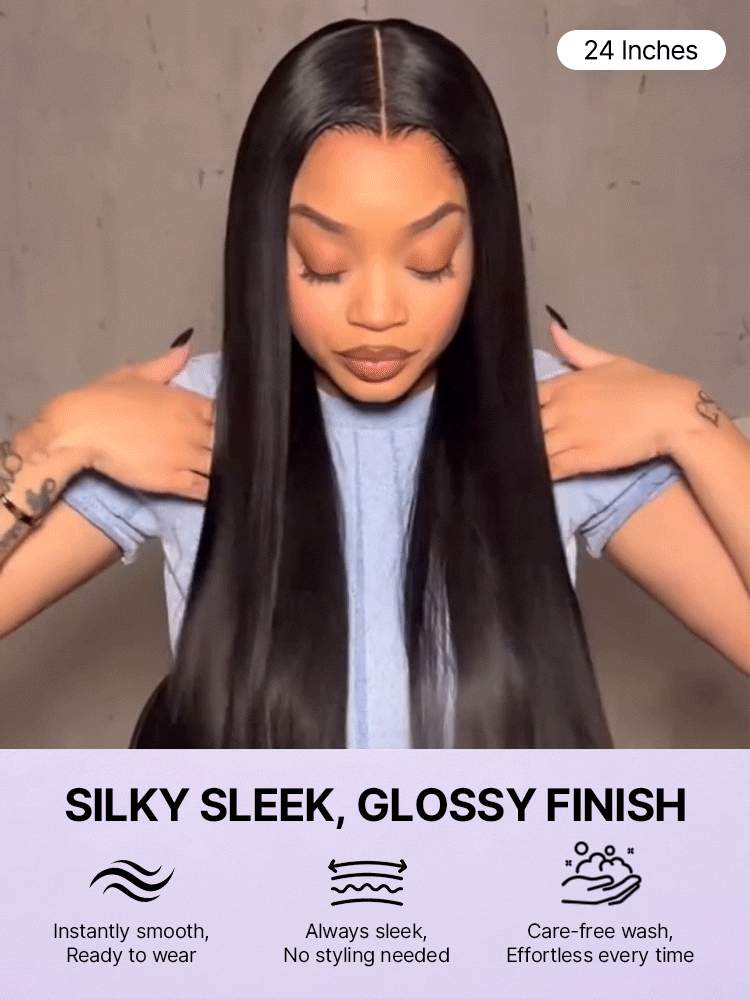 Luvme Hair PreMax Super Natural 13x4 Frontal Lace Wig with silky straight human hair and glueless design
