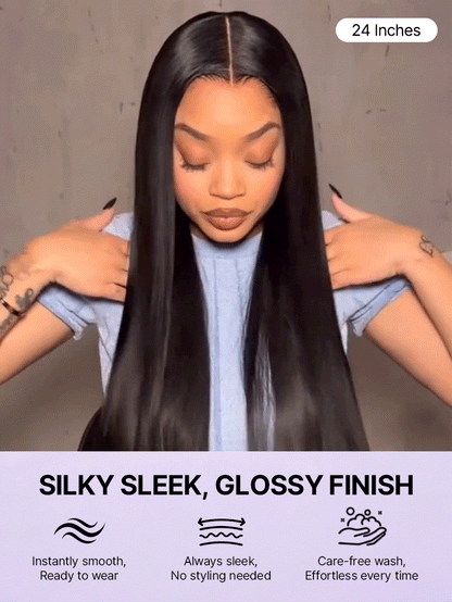 Luvme Hair PreMax Super Natural 13x4 Frontal Lace Wig with silky straight human hair and glueless design