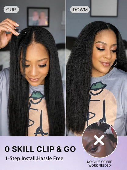 Luvme U part wig featuring body wave, straight, kinky, and deep wave human hair options with natural hairline and realistic appearance