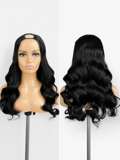 Luvme U Part Wig with body wave, straight, kinky, and deep wave human hair styles, natural hairline and seamless fit.