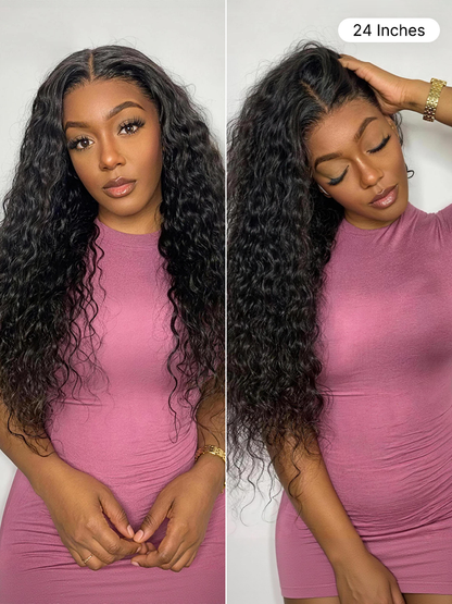Luvme Hair Water Wave 360 lace wig with flexi-fit cap, human hair, pre-bleached, pre-plucked, and pre-cut lace for natural look