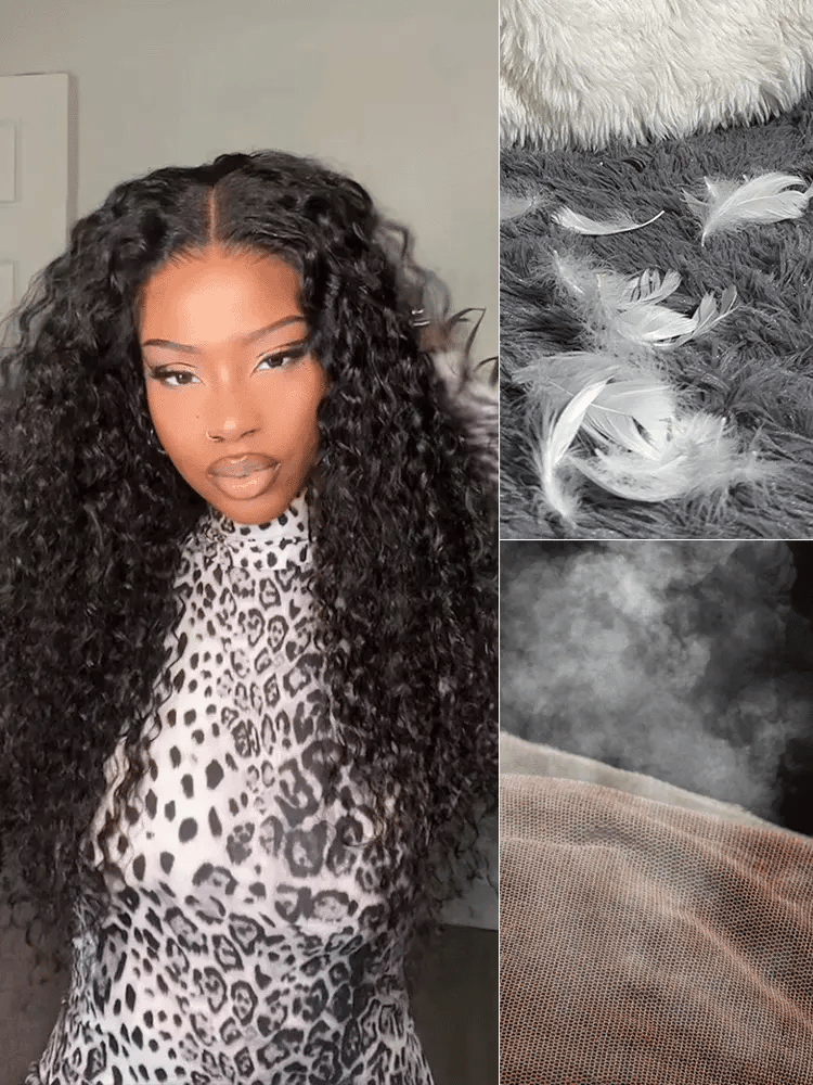 Luvme Hair AiryFit™ water wave curly 5x5 closure wig with pre-cut lace, snugfit, glueless design, and scalp care features