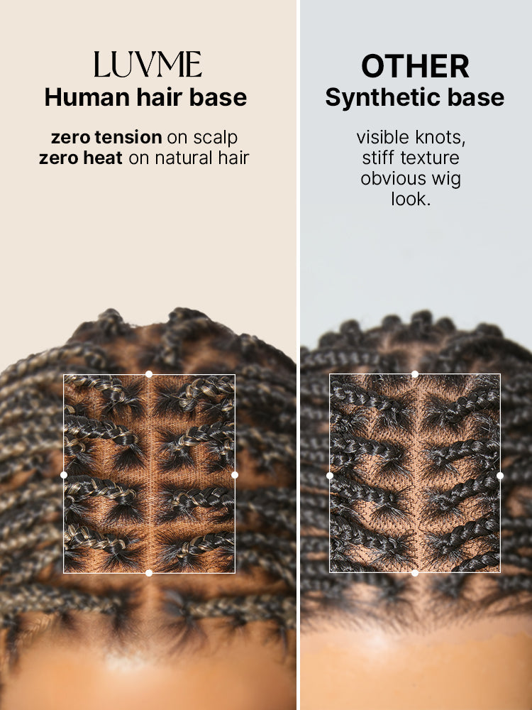 OwnScalp™ 613 Blonde Lightweight Salon-Like Braids with a Real Scalp Look Full HD Lace Knotless Box Braided Wig Drawstring Cap - US Only-76