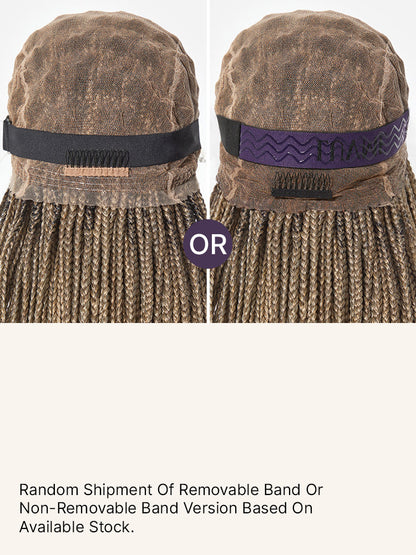 OwnScalp™ 613 Blonde Lightweight Salon-Like Braids with a Real Scalp Look Full HD Lace Knotless Box Braided Wig Drawstring Cap - US Only-85