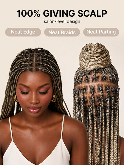 Luvme Hair OwnScalp 613 blonde and natural black lightweight lace knotless box braid wig with realistic scalp look