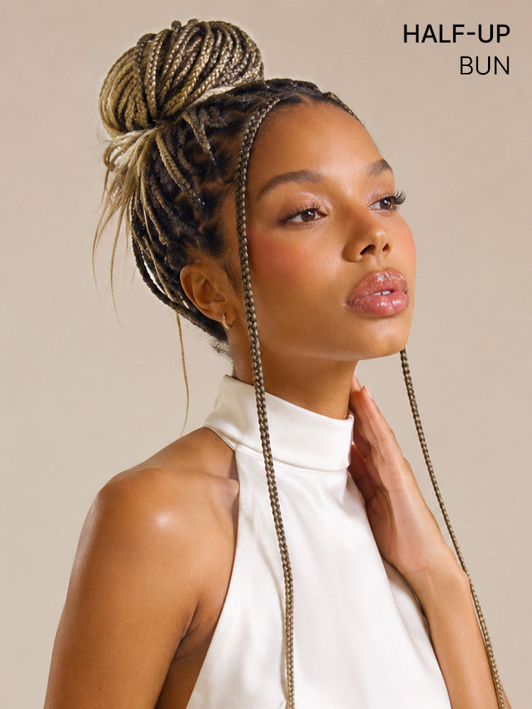 OwnScalp™ 613 Blonde Lightweight Salon-Like Braids with a Real Scalp Look Full HD Lace Knotless Box Braided Wig Drawstring Cap - US Only-79