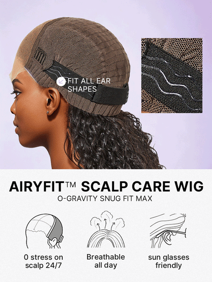 AiryFit™ Scalp Care Wigs | Effortless Water Wave Snugfit Glueless 5x5 Closure Pre-Cut Lace Curly Wig-41