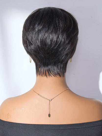 Throw On & Go Short Cut with Bangs Wig Ultra Comfort Skin-Like Soft Care Glueless Wig Hair Loss Friendly-50
