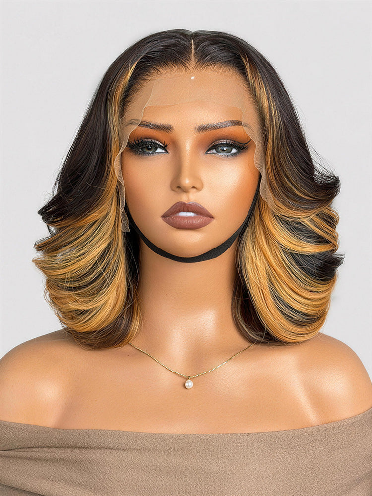 Luvme Hair PreMax 12-inch 13x4 HD lace frontal wig with pre-cut lace, 180% density, custom style on a mannequin head.