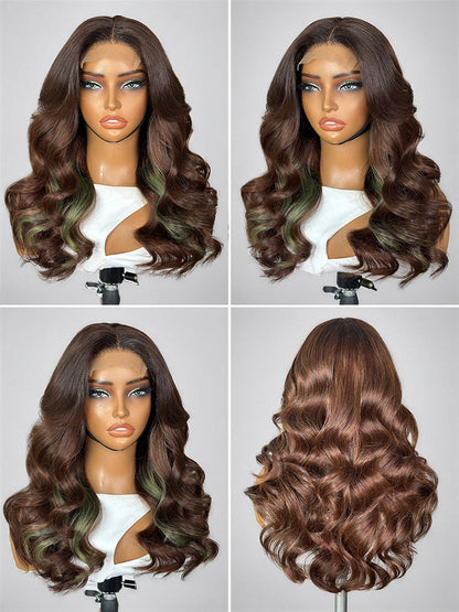 Luvme Hair PreMax 180% density 18-inch 5x5 closure HD lace custom wig with pre-cut lace and natural hair texture.