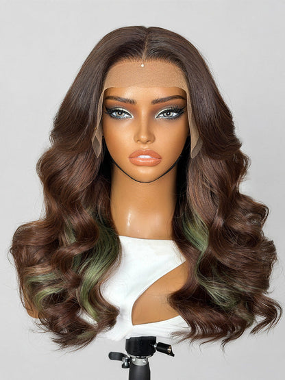 Luvme Hair PreMax 180% Density 18-inch 13x4 HD lace frontal wig with pre-cut lace and custom style on a mannequin head.