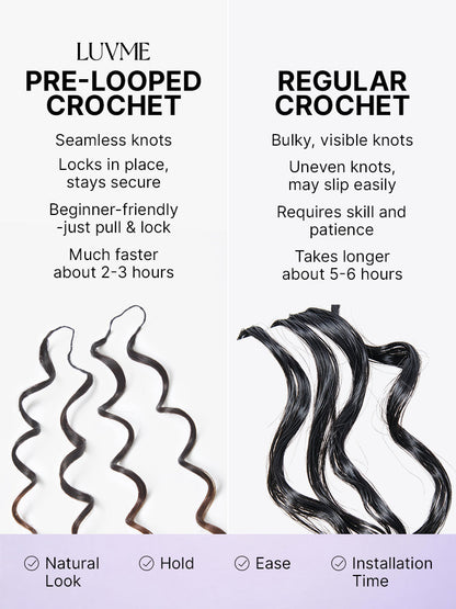 Miracle Knots Colored Crochet Hair Ombre | Mix Brown for Boho Braids | Crochet Weaves|  Fulani Braids | Twists Pre-Separated Lightweight Full & Soft Pre-Looped Human Hair Extensions Protective Style-40