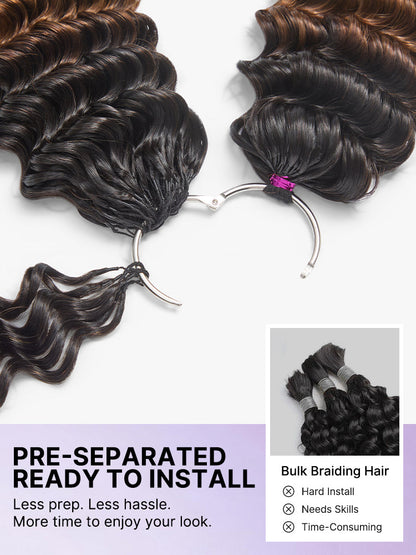 Miracle Knots Colored Crochet Hair Ombre | Mix Brown for Boho Braids | Crochet Weaves|  Fulani Braids | Twists Pre-Separated Lightweight Full & Soft Pre-Looped Human Hair Extensions Protective Style-39