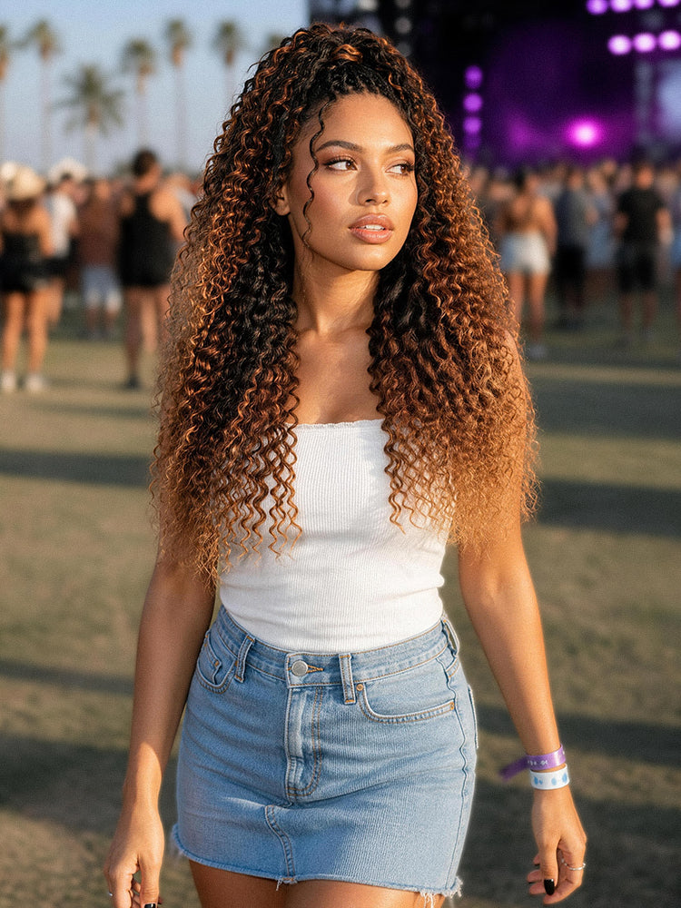 Miracle Knots Colored Crochet Hair Ombre | Mix Brown for Boho Braids | Crochet Weaves|  Fulani Braids | Twists Pre-Separated Lightweight Full & Soft Pre-Looped Human Hair Extensions Protective Style-35