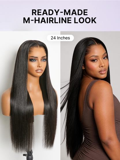 Luvme Hair Lagos M-Shaped lace frontal wig with natural-looking silky straight human hair, 13x4 lace pre-cut for a seamless fit