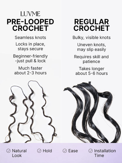 Miracle Knots Crochet Hair Messy Curly for Boho Braids | Crochet Weaves | Fulani Braids | Twists Pre-Separated Lightweight Full & Soft Pre-Looped Human Hair Extensions Protective Style-11