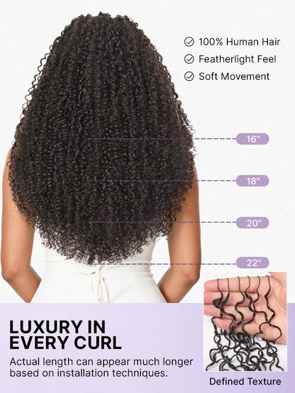Luvme Hair Miracle Knots crochet curly hair extensions with messy boho style, lightweight pre-looped full human hair for protective styling