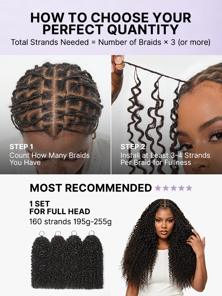 Luvme Hair Miracle Knots crochet hair with messy curly texture, lightweight pre-looped human hair for boho braids and protective styles.