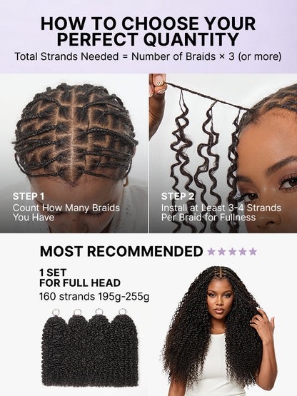 Luvme Hair Miracle Knots crochet hair with messy curly texture, lightweight pre-looped human hair for boho braids and protective styles.