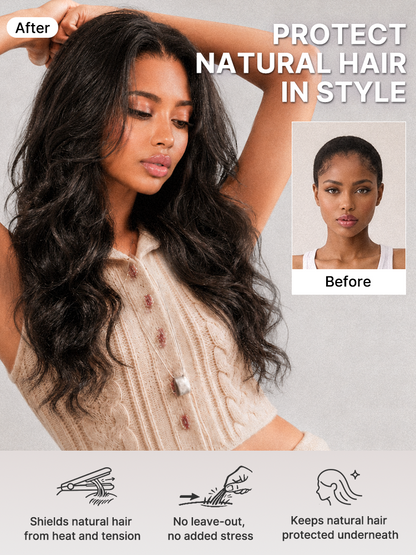 180% Density Light Kinky Straight Butterfly Cut Layered / Kinky Body Wave Glueless 7x6 Closure HD Lace Wig Pre-Cut Lace-16