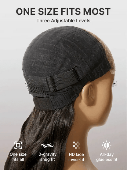 Luvme Hair AiryFit™ Scalp Care wig with silky straight texture, middle part, glueless 5x5 lace closure, long pre-cut lace wig