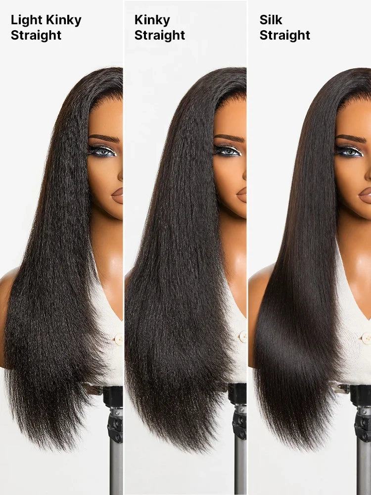Luvme All-Day Comfort™ Wig 180% / 250% Density Kinky Body Wave / Layered Light Kinky Straight PartingMax Glueless 7x6 Closure HD Lace Wig Pre-Cut Lace-21