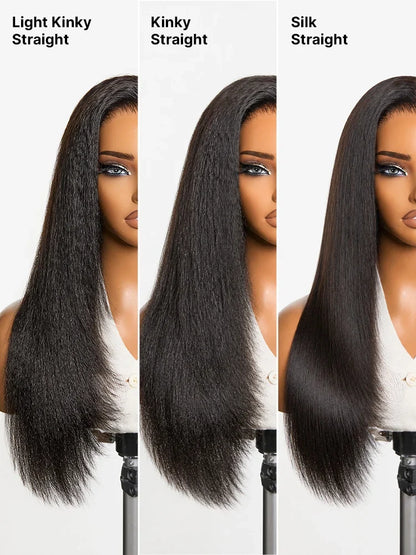 Luvme All-Day Comfort™ Wig 180% / 250% Density Kinky Body Wave / Layered Light Kinky Straight PartingMax Glueless 7x6 Closure HD Lace Wig Pre-Cut Lace-21
