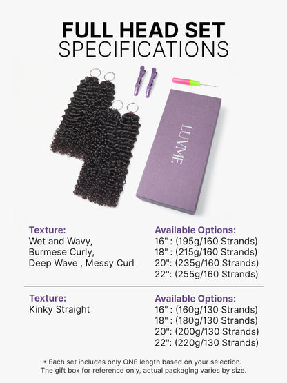 Miracle Knots Crochet Hair Burmese Curly | Wet and Wavy Water Wave | Kinky Straight for Boho Braids | Crochet Weaves | Fulani Braids | Twists Pre-Separated Lightweight Full & Soft Pre-Looped Human Hair Extensions Protective Style-69