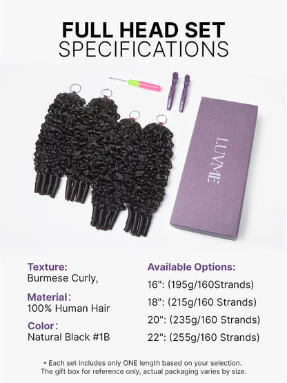 Miracle Knots Crochet Hair Burmese Curly for Boho Braids | Crochet Weaves | Fulani Braids | Twists Pre-Separated Lightweight Full & Soft Pre-Looped Human Hair Extensions Protective Style-37