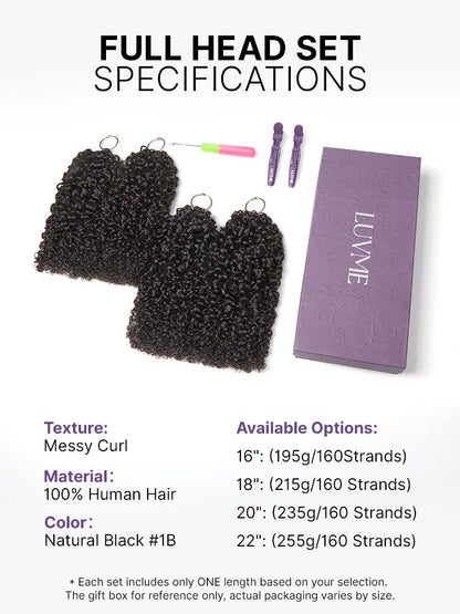 Miracle Knots Crochet Hair Messy Curly for Boho Braids | Crochet Weaves | Fulani Braids | Twists Pre-Separated Lightweight Full & Soft Pre-Looped Human Hair Extensions Protective Style-19