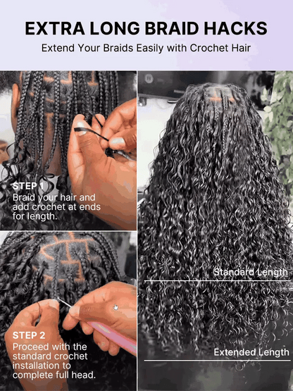 Miracle Knots Crochet Hair Burmese Curly | Wet and Wavy Water Wave | Kinky Straight for Boho Braids | Crochet Weaves | Fulani Braids | Twists Pre-Separated Lightweight Full & Soft Pre-Looped Human Hair Extensions Protective Style-73