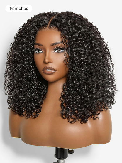 Beginner Friendly 200% Density Glueless 5x5 Closure Pre-Cut Lace Afro Curly Wig One Size Fits All Cap-71