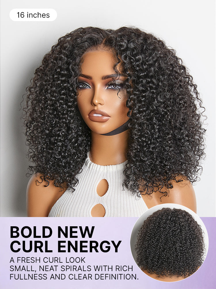 Beginner Friendly 200% Density Glueless 5x5 Closure Pre-Cut Lace Afro Curly Wig One Size Fits All Cap-70