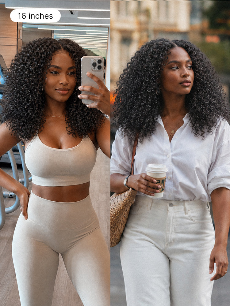 Beginner Friendly 200% Density Glueless 5x5 Closure Pre-Cut Lace Afro Curly Wig One Size Fits All Cap-68