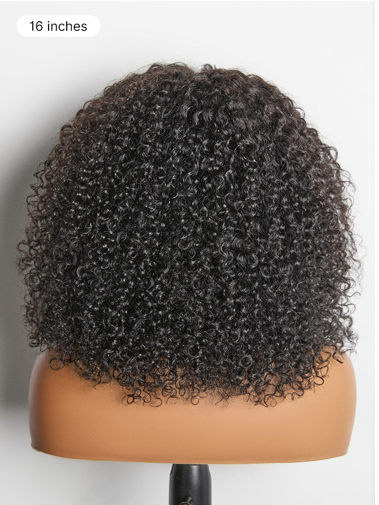 Beginner Friendly 200% Density Glueless 5x5 Closure Pre-Cut Lace Afro Curly Wig One Size Fits All Cap-72