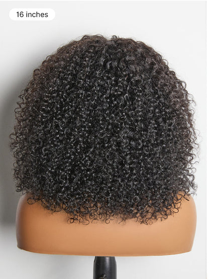 Beginner Friendly 200% Density Glueless 5x5 Closure Pre-Cut Lace Afro Curly Wig One Size Fits All Cap-72