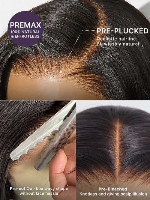 Blonde Highlight / Brown Highlight Short Layered Bob Wig Glueless 5x5 Closure Pre-Cut Lace Wig-59