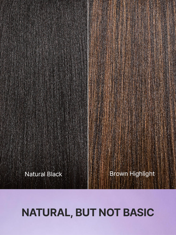 Put On and Go Realistic Glueless Yaki Straight Bob with Bangs Minimalist Lace Wig 100% Human Hair-48