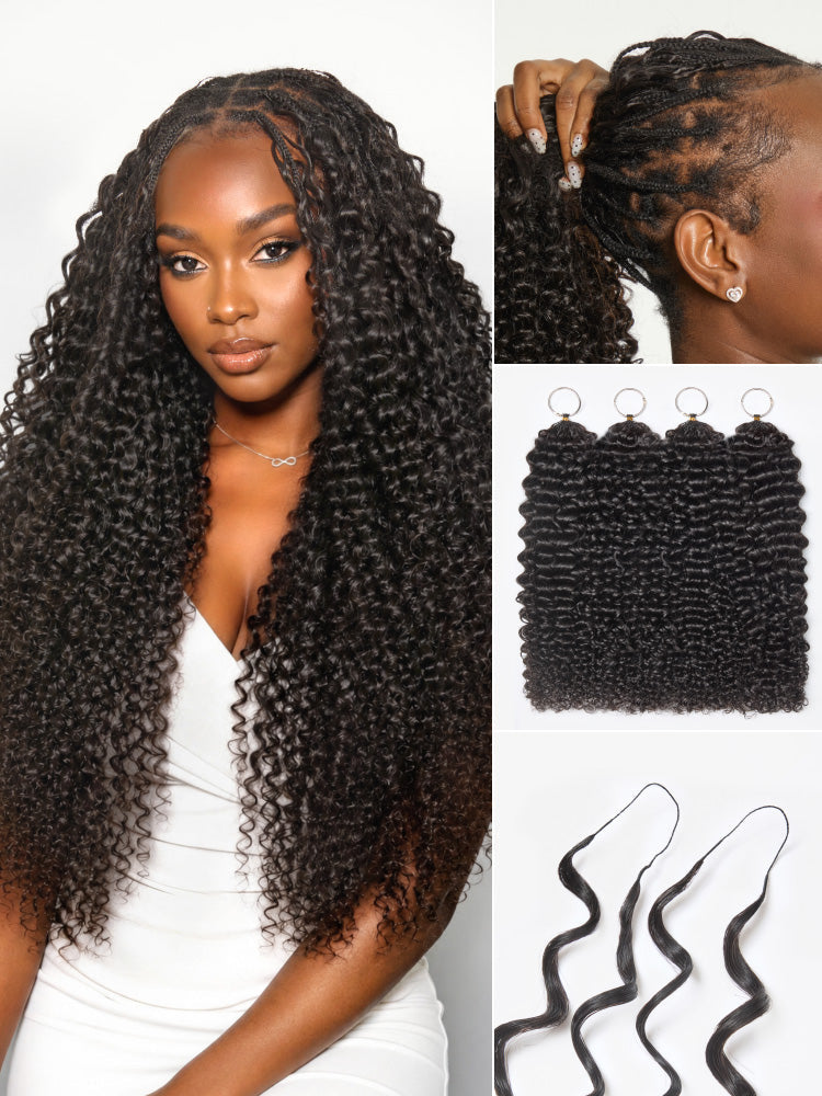 Luvme Hair Miracle Knots crochet hair with Burmese curly, wet and wavy water wave, kinky straight, pre-looped human hair extensions.
