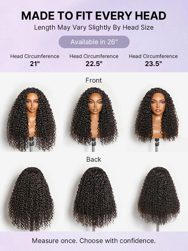 Fluffy & Full 250% Density Water Wave Glueless Half Wig Flexi-Fit Drawstring-16