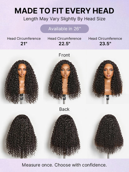 Fluffy & Full 250% Density Water Wave Glueless Half Wig Flexi-Fit Drawstring-16