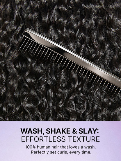 Fluffy & Full 250% Density Water Wave Glueless Half Wig Flexi-Fit Drawstring-12