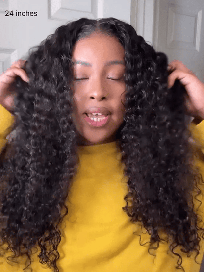 Luvme All-Day Comfort Wig with deep wave texture, 200% density, glueless 7x6 closure, HD lace, human hair, pre-cut lace