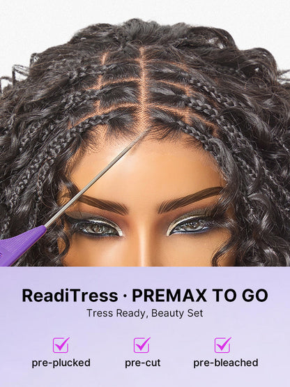 Luvme Hair Readitress™ Boho Braids deep curly glueless lace wig with braided top, 5x5 closure, human hair, pre-cut lace