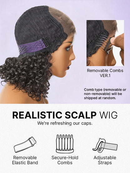 Readitress™ Boho Braids Deep Curly Glueless 5x5 Closure Lace with Braided Top Human Hair Wig Pre-Cut Lace-155